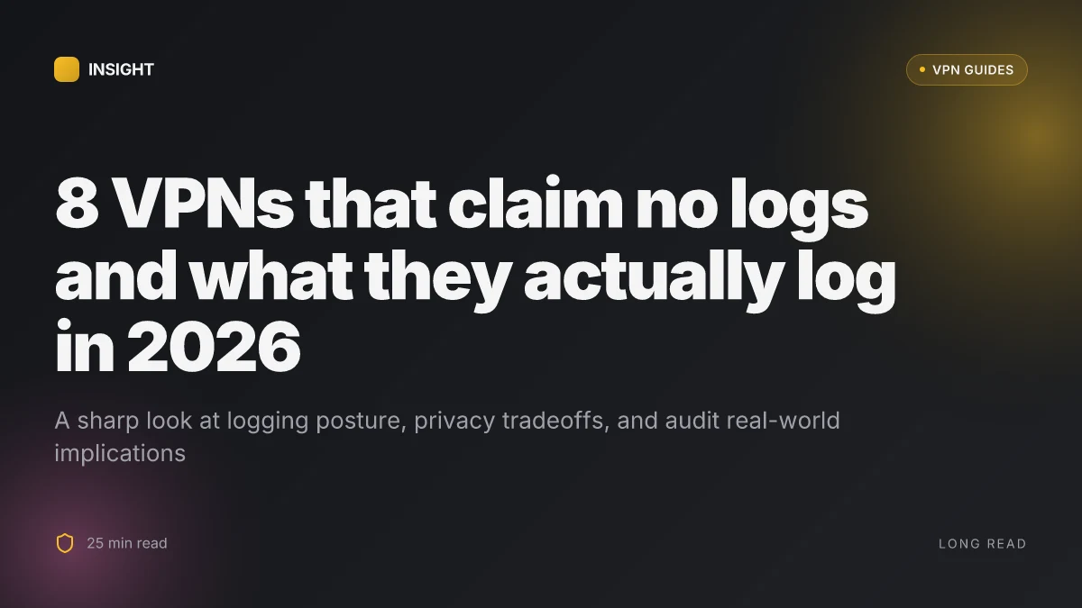 8 VPNs that claim no logs and what they actually log in 2026