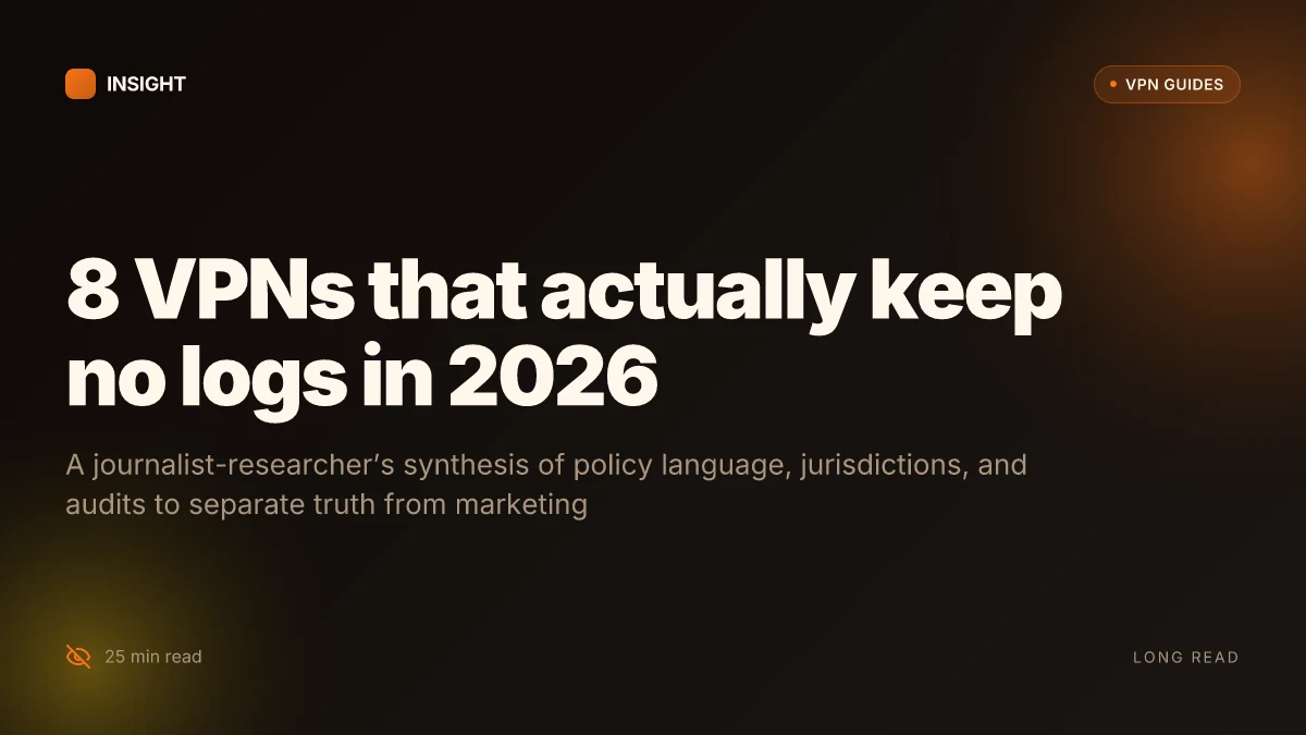8 VPNs that actually keep no logs in 2026: Tested (May 2026 Update)